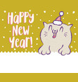 cat in santa hat and snowflakes vector image vector image