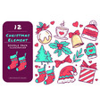 christmas element doodle pack vector image vector image
