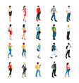 set of isometric people modern young vector image