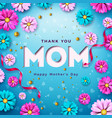 happy mothers day greeting card design with flower vector image vector image