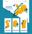isometric leadership qalities landing page vector image vector image