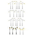 park and street lamp posts and lanterns isometric vector image