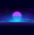 retro landscape blue background 3d vector image vector image