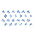 collection of geometric christmas snow flake vector image