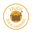 enjoy handmade knitwear label or emblem vector image vector image
