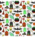 halloween patches seamless pattern vector image