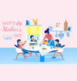 happy mothers day greeting banner with family vector image