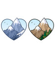 mountain love sign vector image