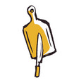 brush stroke cutting board knife yellow icon vector image