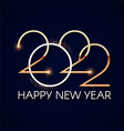 happy new 2022 year elegant gold text with light vector image
