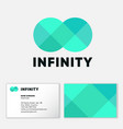 infinity icon pixel art corporate business card vector image