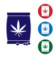 blue marijuana or cannabis seeds in a bag icon vector image
