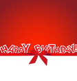 happy birthday greeting card with gift bow vector image vector image