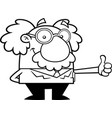 outlined smiling science professor vector image vector image