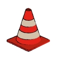 traffic cone warning sign design drawing vector image