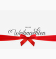 red christmas gift ribbon greeting card in german vector image