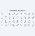 sports workout thin line icons set gym equipment vector image vector image
