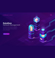 data flow network manager isometric concept vector image
