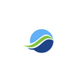 round wave bio logo vector image