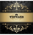 vintage background with golden pattern vector image