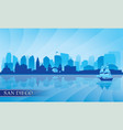 san diego city skyline silhouette background vector image