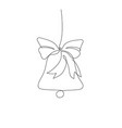 simple contour art of decorative bell isolated vector image