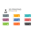 3d printing infographic 10 option line concept3d vector image vector image