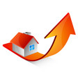 home and up arrow design vector image