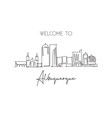 single continuous line drawing albuquerque vector image