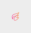 wing flight logo linear delivery shipping vector image