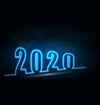 happy new 2020 year futuristic neon background vector image vector image