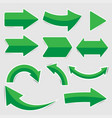 set of green arrow stickers vector image