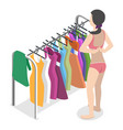3d isometric flat set of undressing people vector image vector image