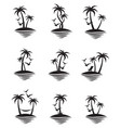 palm icons set vector image