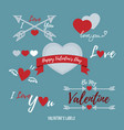 valentines day label set vector image