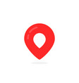 abstract geotag logo and red map pin icon vector image