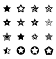 black stars icon set vector image