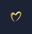 Love heart valentine gold logo Royalty Free Vector Image