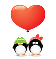 penguin love vector image vector image