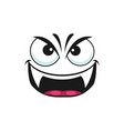 vampire emoticon with fangs isolated emoji icon vector image vector image