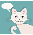 white cat flat vector image