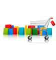 background with shopping color bags vector image vector image