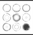 collection of black round stamp grunge ink rubber vector image