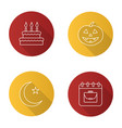 holidays flat linear long shadow icons set vector image
