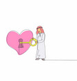 single continuous line drawing arab businessman vector image vector image