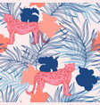 beautiful tropical print with palm leaves vector image vector image