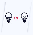 led and usual light bulbs icons vector image