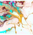turquoise gold alcohol ink texture vector image vector image