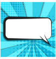 blue paper cut comic bubble and striped background vector image