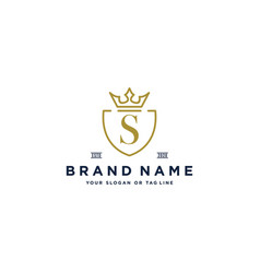 Crown shield logo design Royalty Free Vector Image